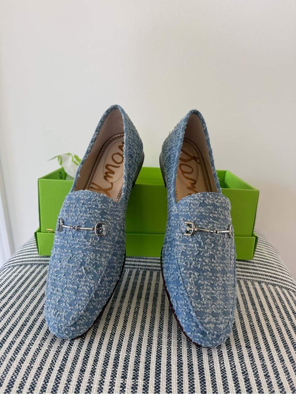 Sam Edelman Blue Tweed Loafers